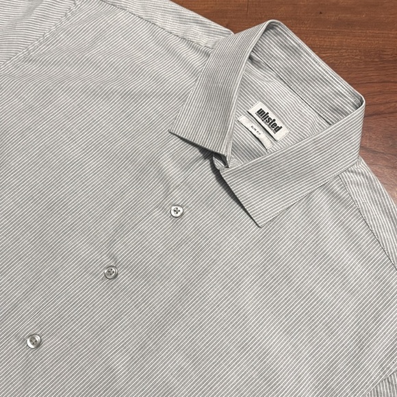 Mens Unlisted by‎ Kenneth Cole Slim Fit Grey Shirt Large 16-16-1/2 - Picture 1 of 9